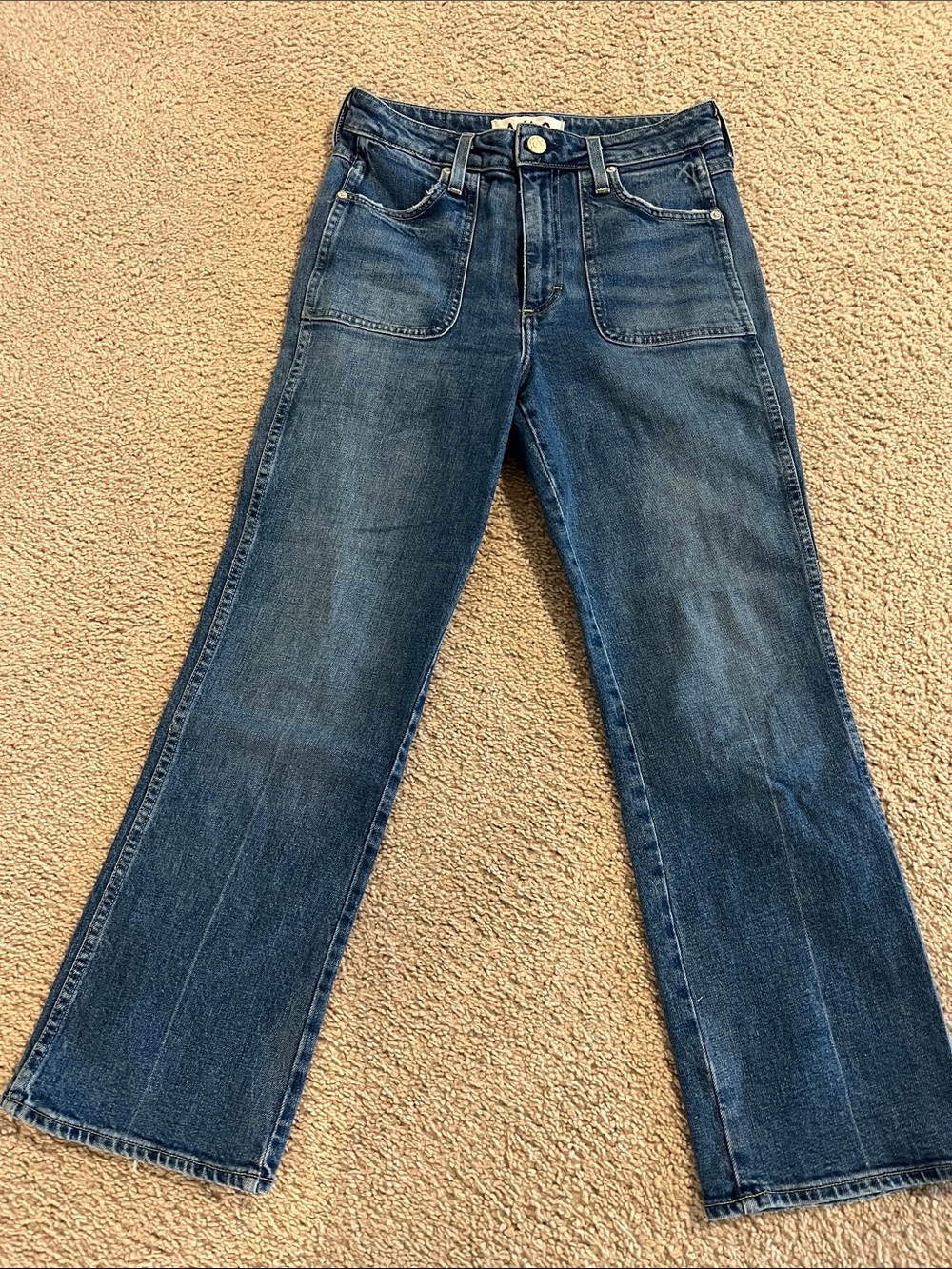 AMO Women's Dark Blue Wide-Leg Denim Jeans size 27